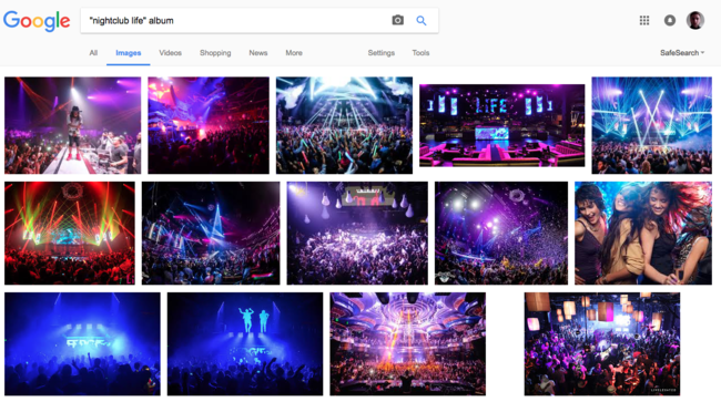 Google images search results indicating no album cover present
