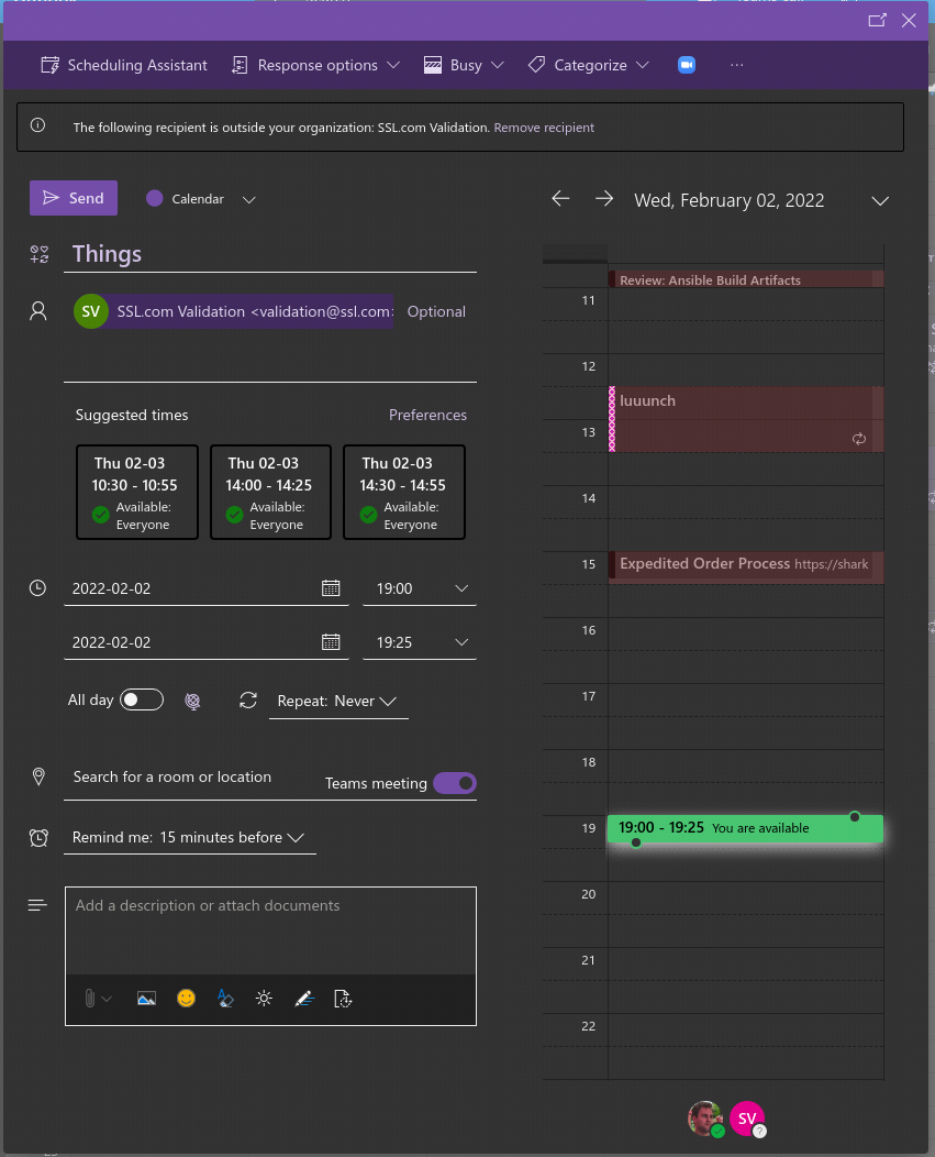 Example With Attendee